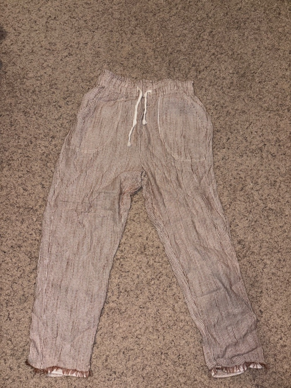 Aerie Tan Striped Stretch Beach Pants Size M